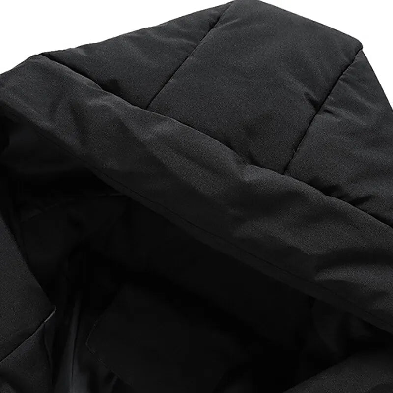 Men's Drawstring-Hood Puffer Jacket with Wind-Resistant Shell
