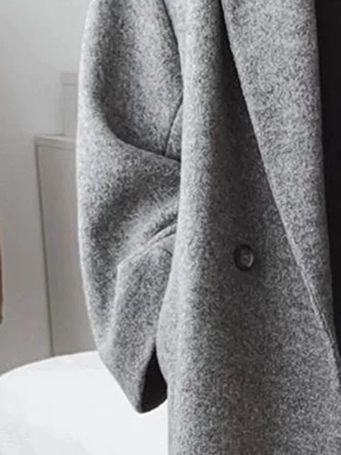 Women's Long Cotton-Style Overcoat with Relaxed Tailoring