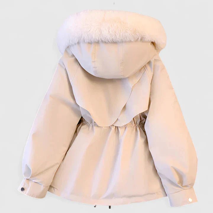 Women's Cinched-Waist Padded Jacket with Wind-Resistant Shell