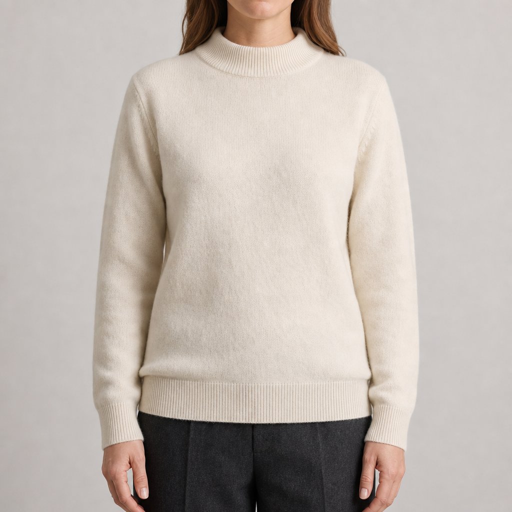 Women's Soft Mock Neck Sweater for Office and Weekend Layering