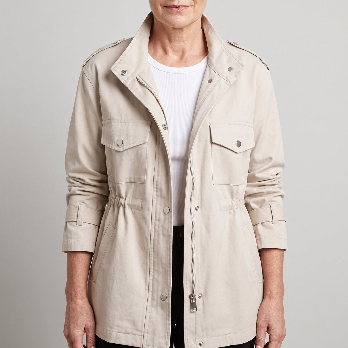 Women's Belted Double-Breasted Wool-Style Coat for Office and Weekend