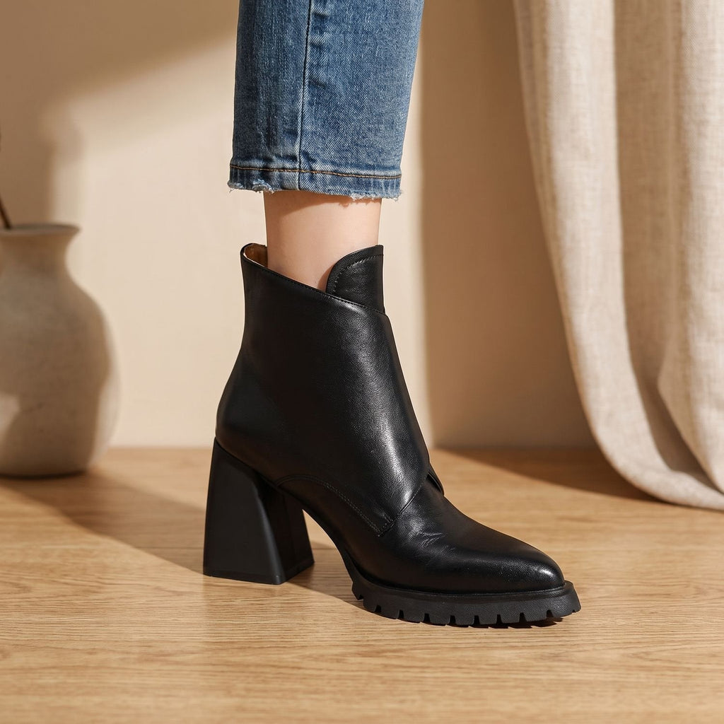 Women's Arch Support Lug Sole Chelsea Booties with Buckle Accent