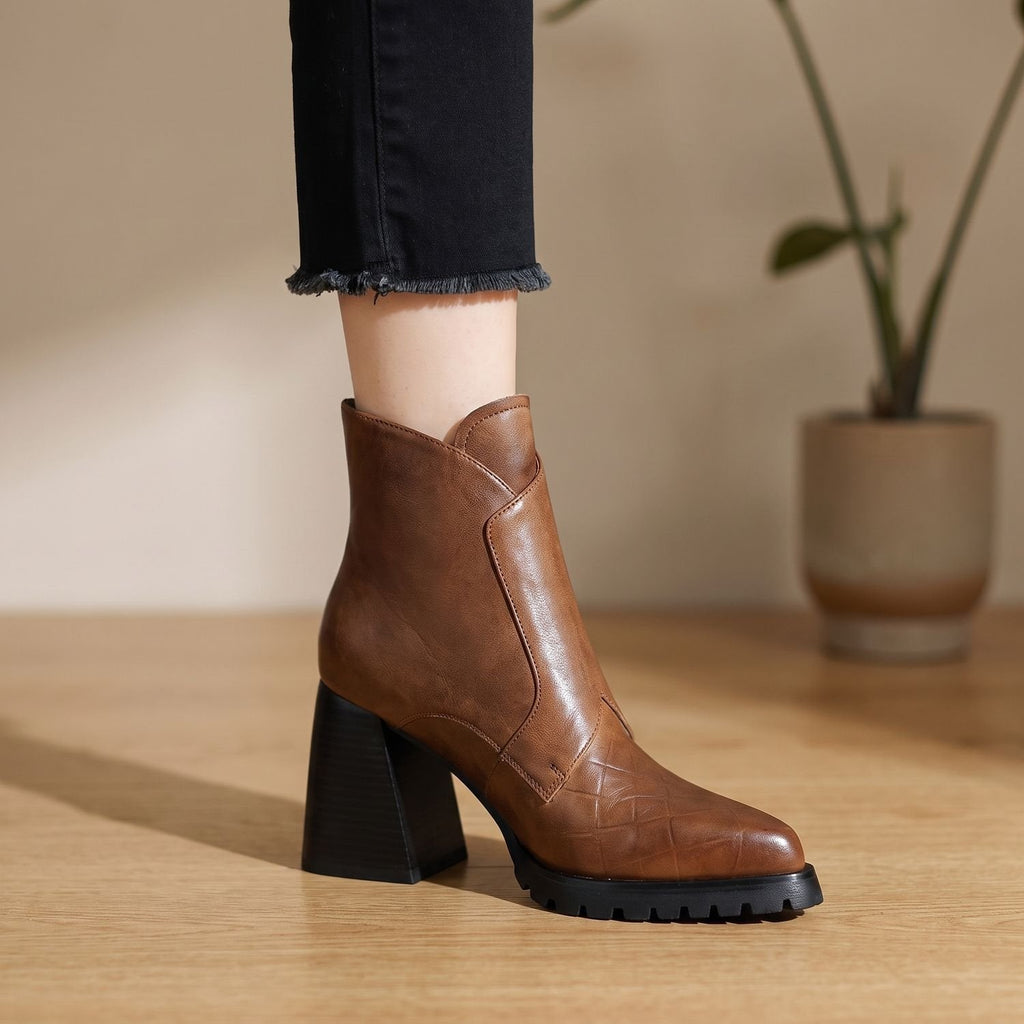 Women's Arch Support Lug Sole Chelsea Booties with Buckle Accent