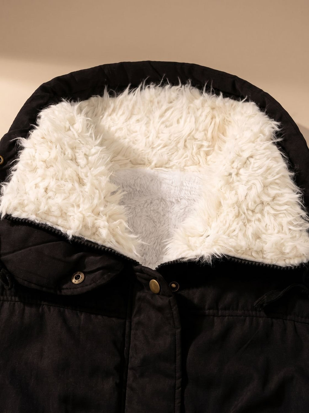 Women's Zip-Front Faux Fur Collar Parka with Adjustable Waist