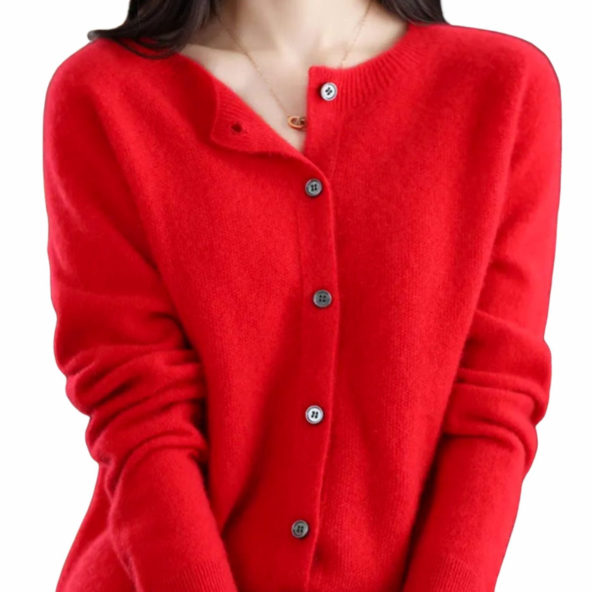 Women's Lightweight Merino Wool Cardigan with Straight Fit