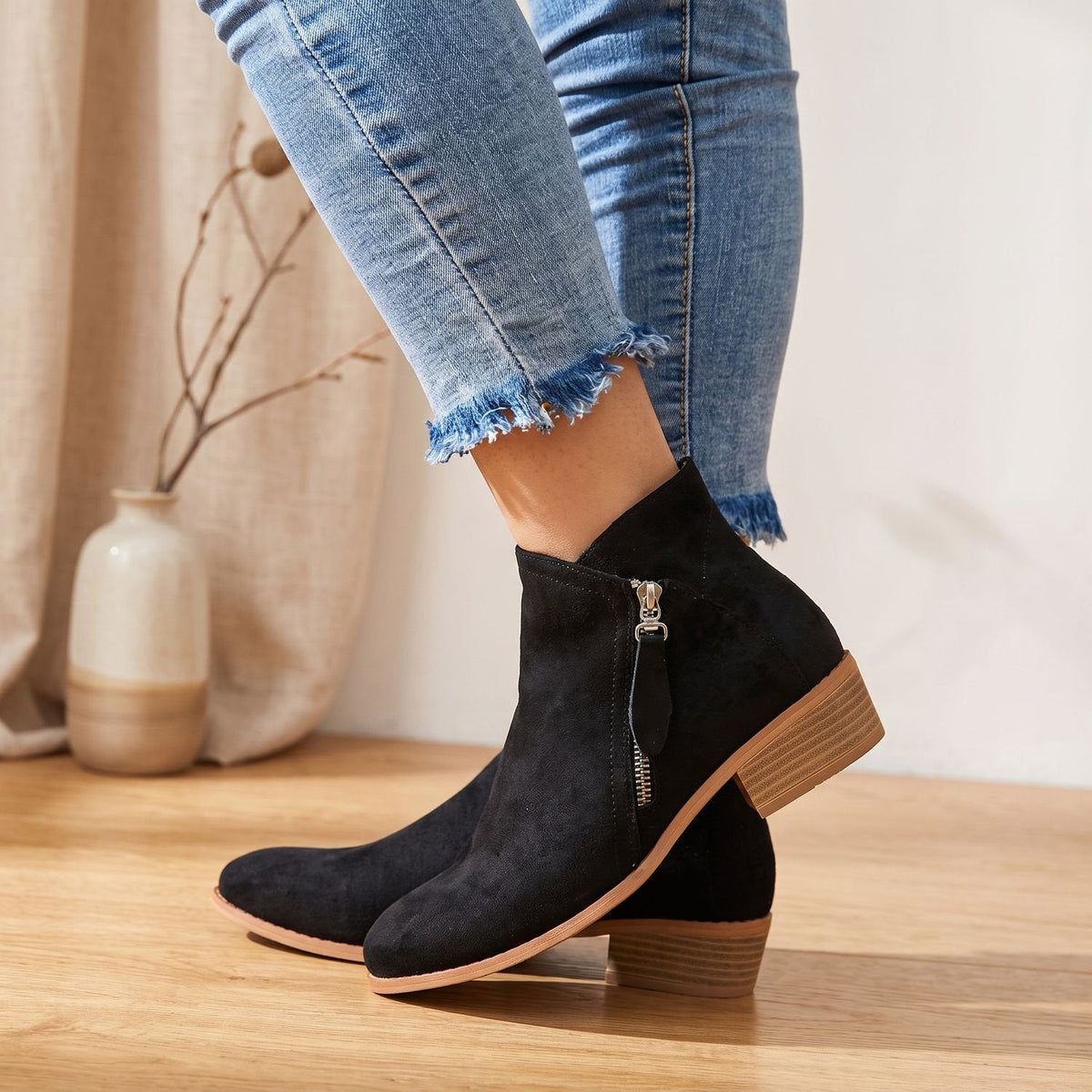 Women's Orthopedic Heeled Ankle Boots for All-Day Comfort