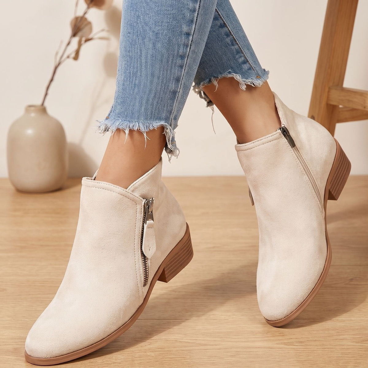 Women's Orthopedic Heeled Ankle Boots for All-Day Comfort