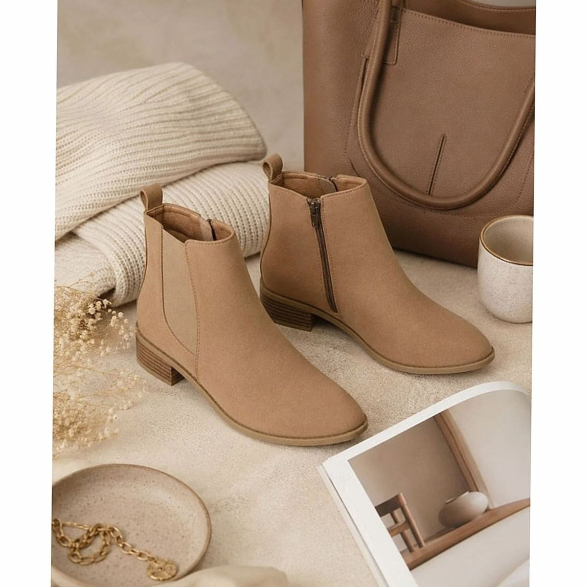 Women's Office-Ready Suede Booties with Pointed Toe and Low Heel