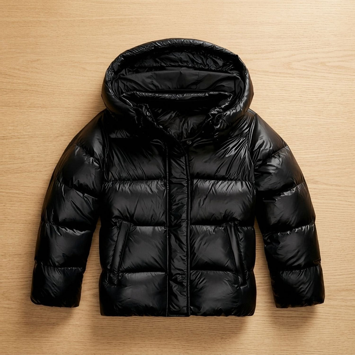 Women's Everyday Quilted Puffer Jacket with Fixed Hood and Full Zip