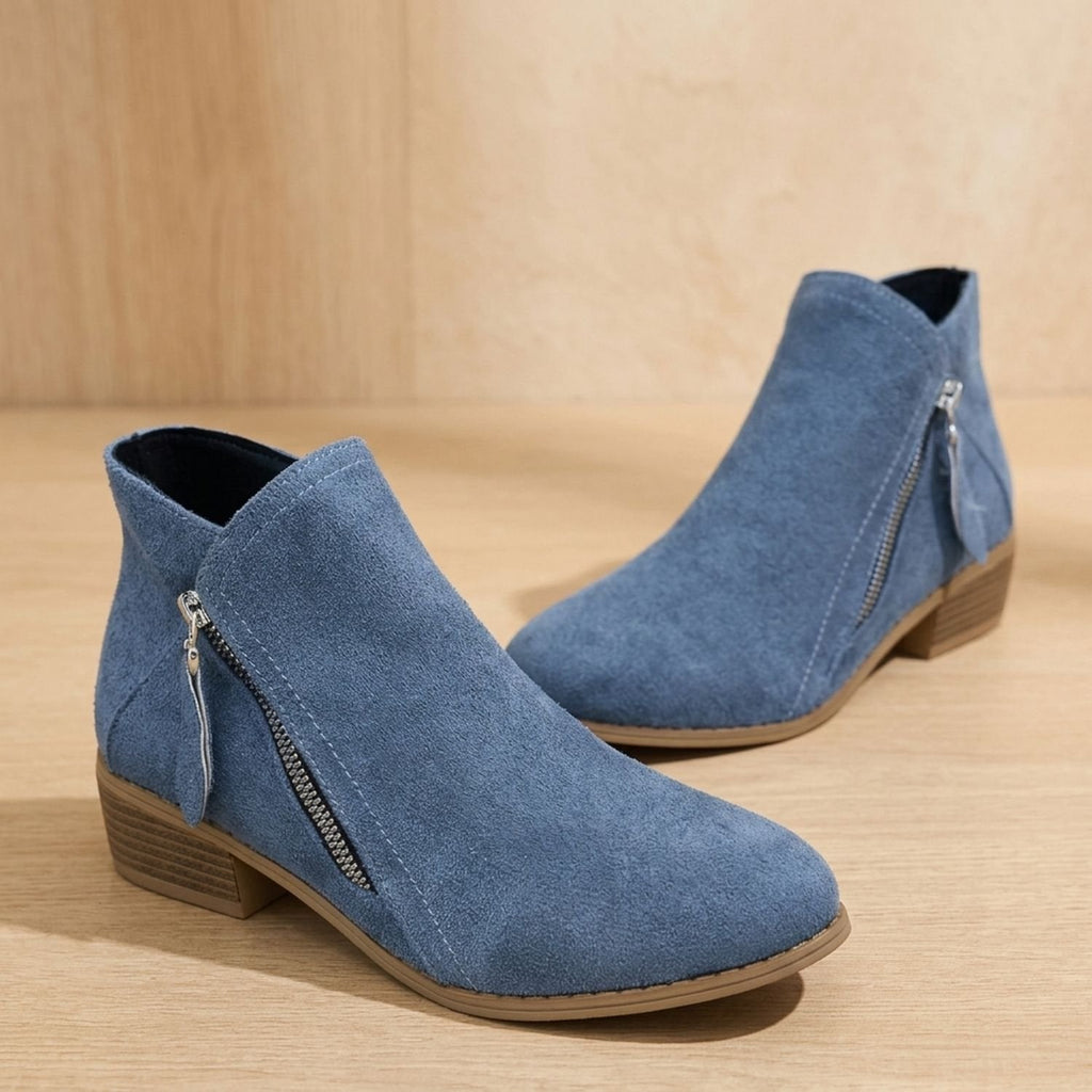 Women's Arch-Contoured Faux Suede Booties with Roomy Toe Box
