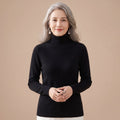 Women's Slim Soft Knit Turtleneck Sweater for Layering - Black