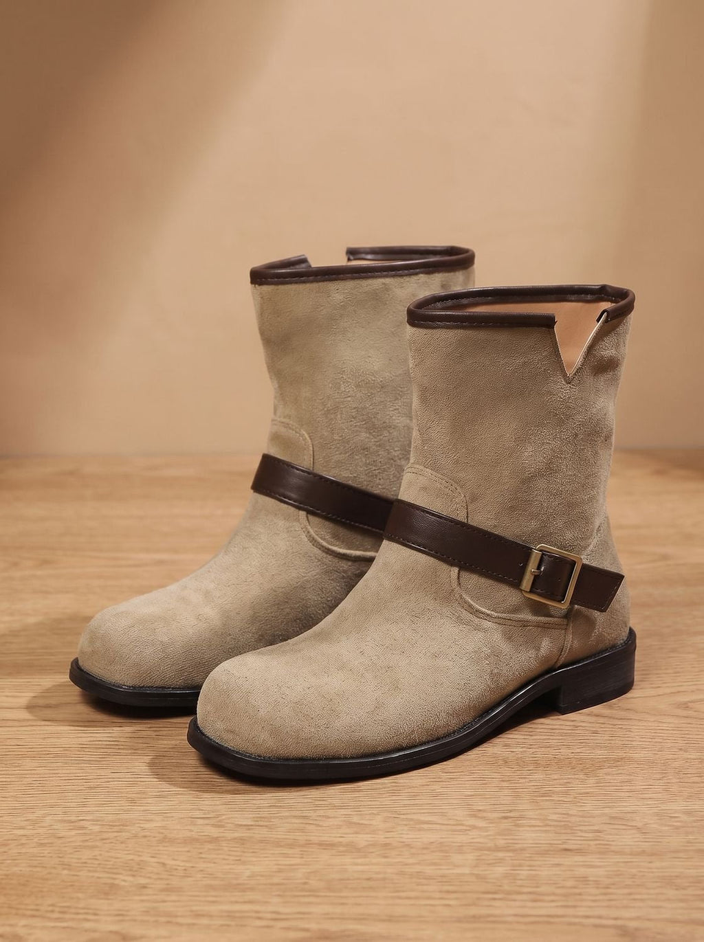 Women's Suede Western Slip-On Booties with Cushioned Insole