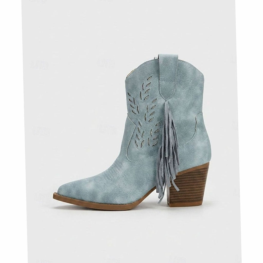 Women's Tassel-Trim Pointed-Toe Western Booties
