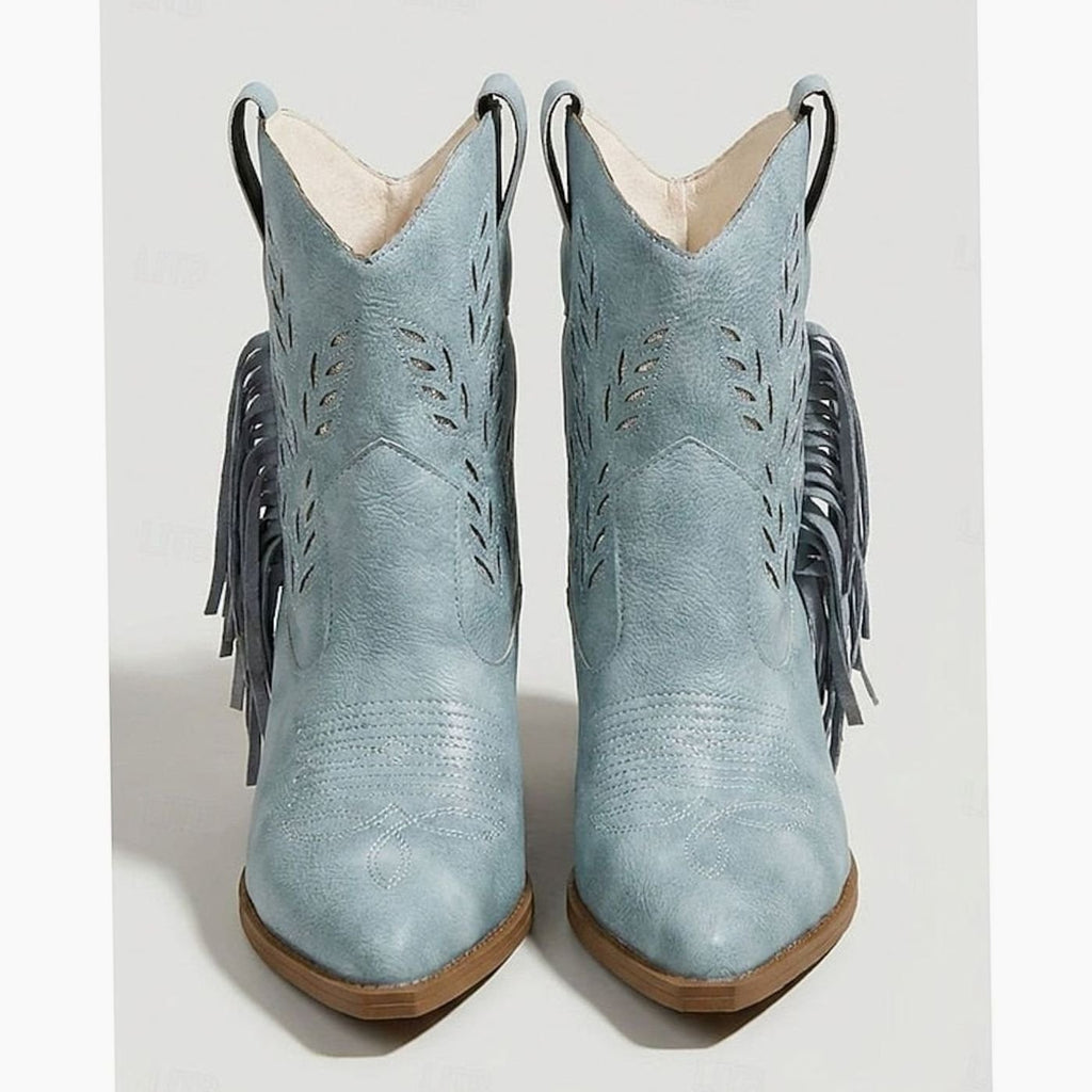Women's Tassel-Trim Pointed-Toe Western Booties