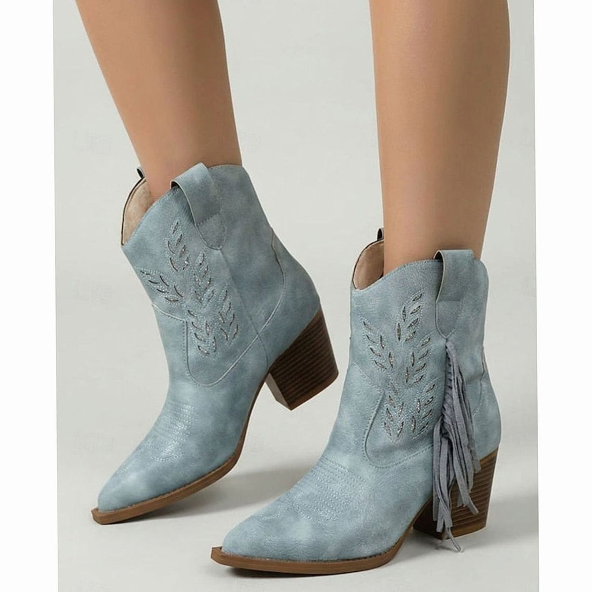 Women's Tassel-Trim Pointed-Toe Western Booties