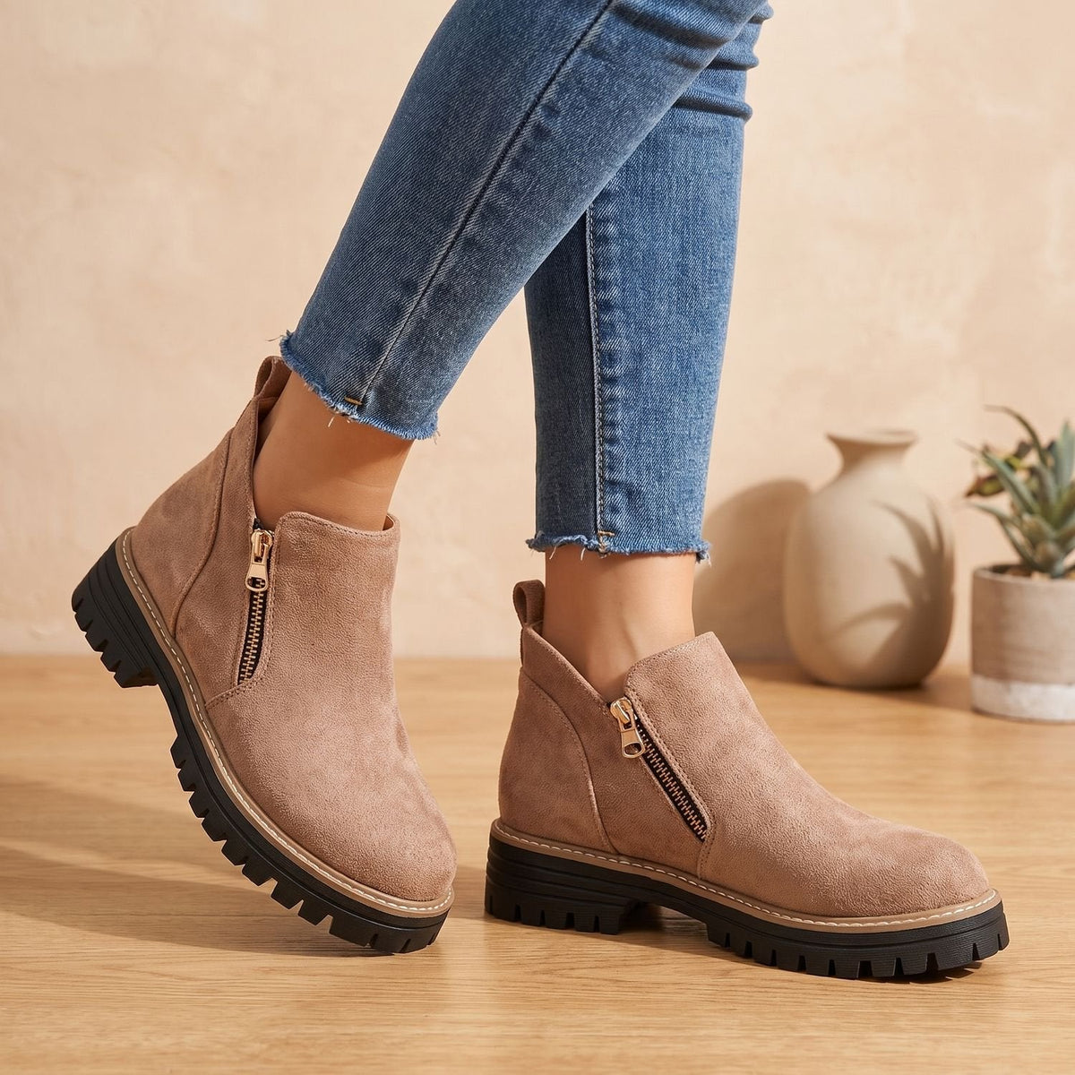 Women's Icy-Weather Waterproof Booties with Deep Lug Tread