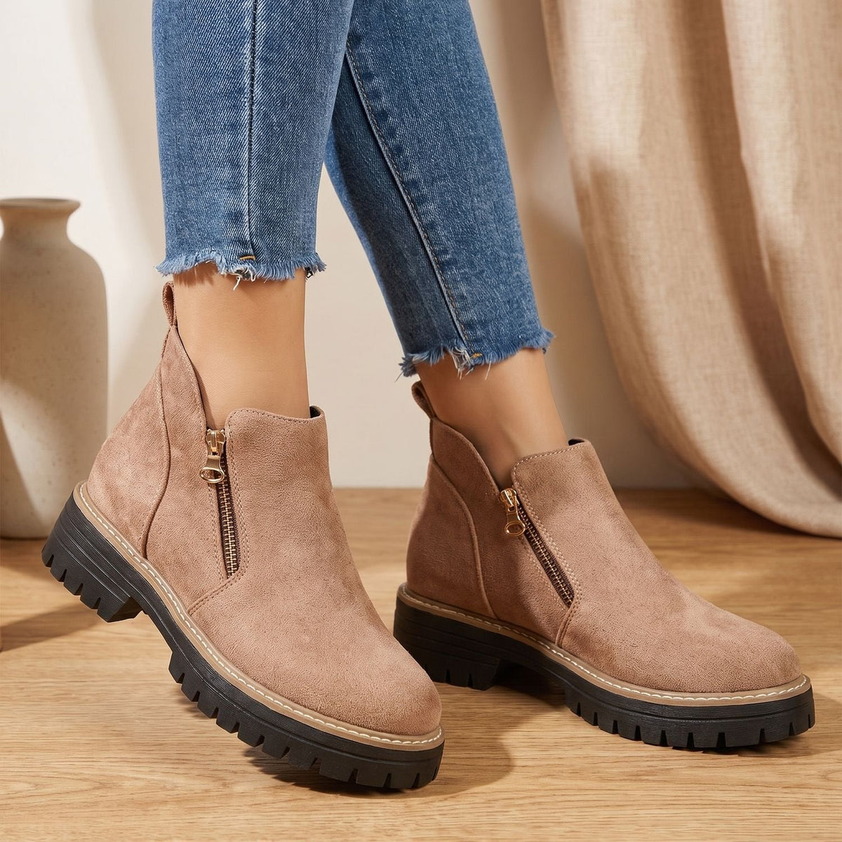 Women's Icy-Weather Waterproof Booties with Deep Lug Tread