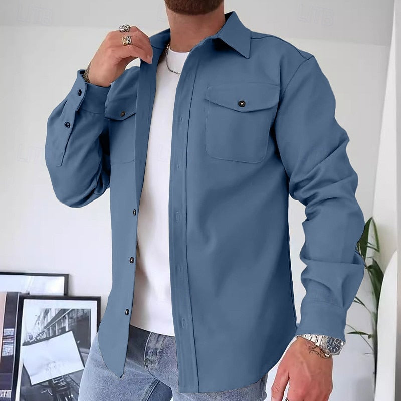 Men's Everyday Utility Shirt Jacket with Twin Chest Pockets