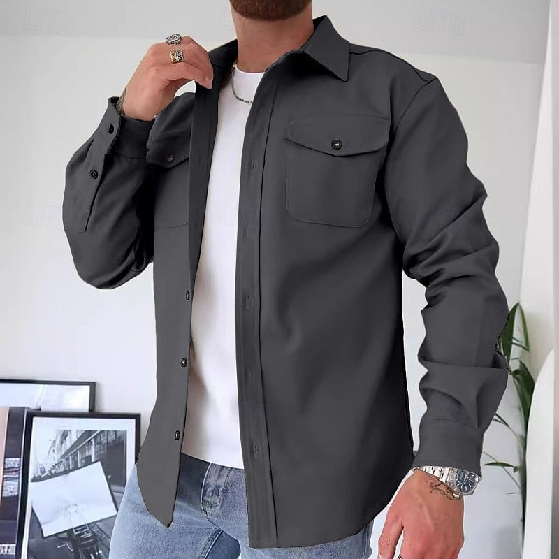 Men's Everyday Utility Shirt Jacket with Twin Chest Pockets