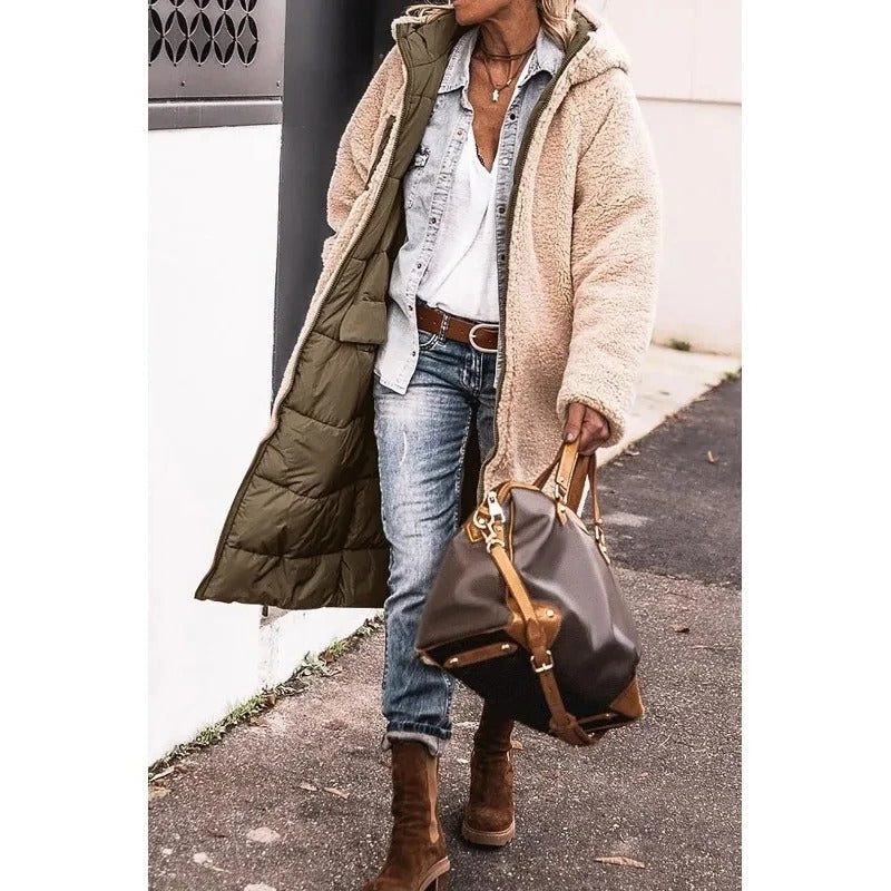 Women's Everyday Long Puffer Coat, Quilted and Fleece-Lined