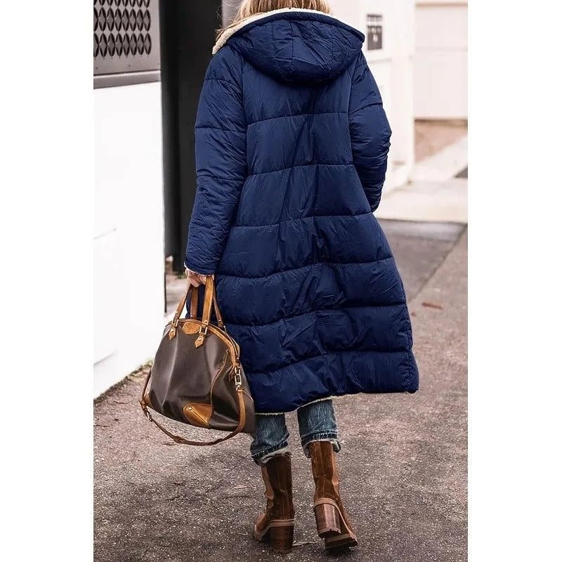 Women's Everyday Long Puffer Coat, Quilted and Fleece-Lined